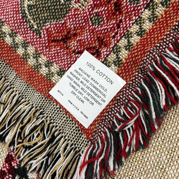 Vintage USA Tree Skirt Heavenly Halo 100% Cotton 48” Angels Christmas Tapestry - Picture 2 of 4